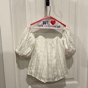 DO+BE White Textured Off-Shoulder Blouse